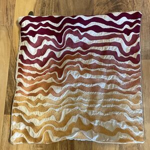 1 Pier 1 Imports Embroidered Throw Pillow Cover Red Yellow Ombré Abstract Lines